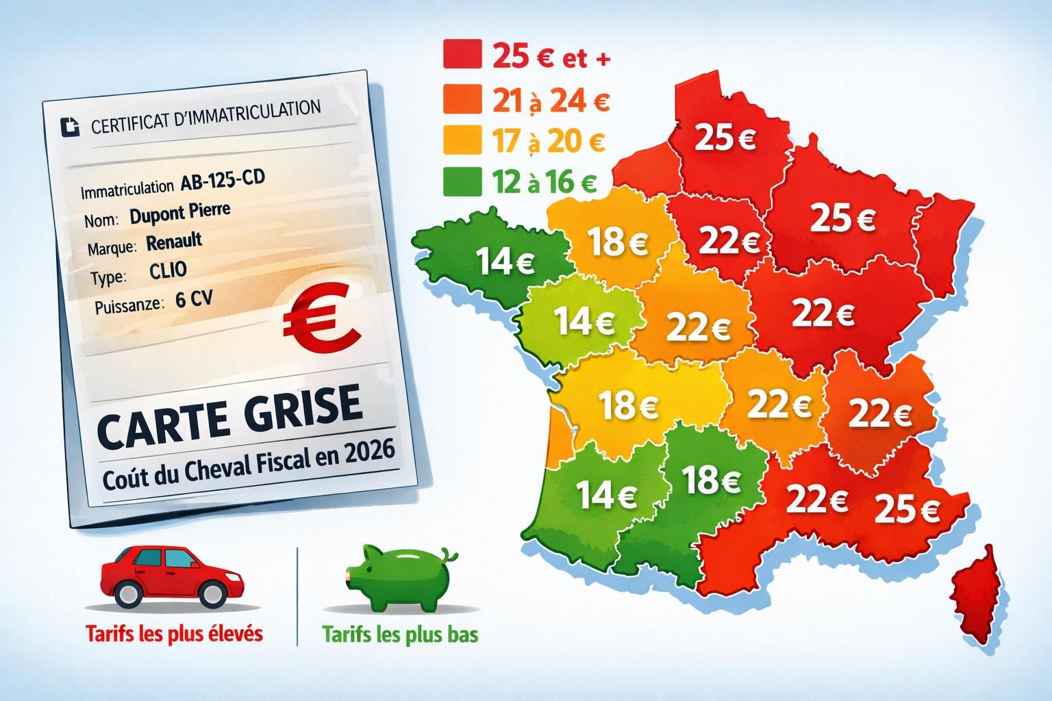 découvrez pourquoi le prix de la carte grise augmente fortement dans certaines régions en 2026 et comment vérifier le tarif qui s'applique à la vôtre.