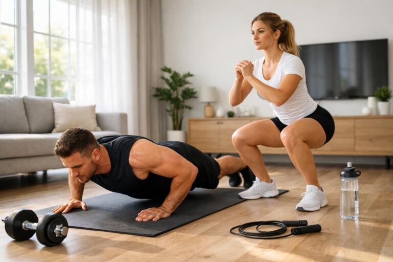 Pas de salle de sport ? suivez ce programme maison pour un corps d&rsquo;athlète en 4 semaines